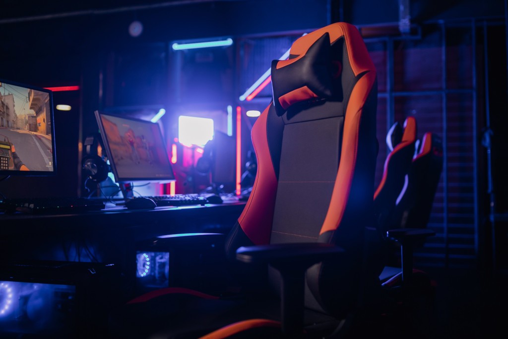 Gaming Chair with Computer in the background
