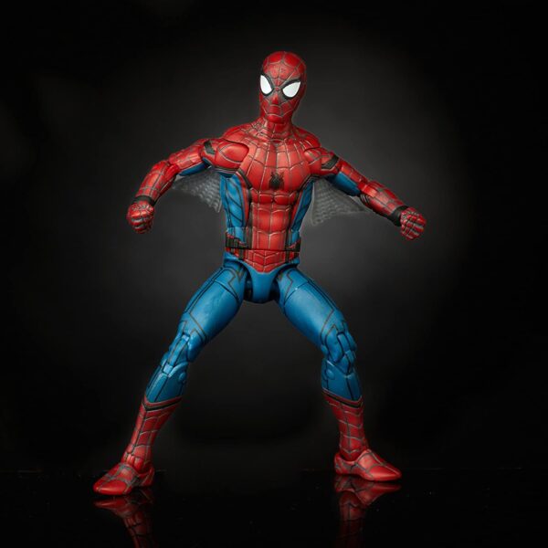 Marvel Legends Spiderrman Action figure spinning a spider web